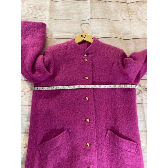 Vintage Jane Chafant Magenta Button Front Union Tag Coat - Med/Large - Picture 7 of 13